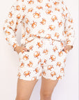 Orange Crab Bamboo Womens Sweatshirt Set - Top & Bottom