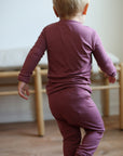 Mulberry Ribbed Solid 2 Piece Bamboo Pajama Set