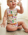 Mardi Gras Bamboo Henley Onesie with Snaps