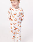 Orange Crab 2 Piece Bamboo Pajama Set