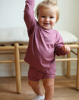 Mulberry Ribbed Solid Bamboo Lounge Set - Top & Bottom