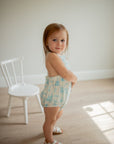 Blue Toile Bamboo Sun Bubble with Adjustable Straps