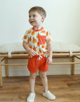 Peaches Bamboo Varsity Short Set - T-shirt & Shorts