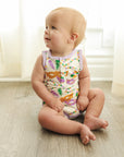 Mardi Gras Bamboo Henley Onesie with Snaps