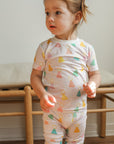 Pink Birthday Print 2 Piece Bamboo Pajama Set