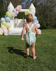 Blue Birthday Print Bamboo Sun Bubble with Adjustable Straps