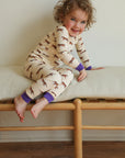 Purple Tiger 2 Piece Bamboo Pajama Set