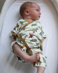 Dino Bamboo Kimono Onesie with Snaps