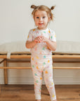 Pink Birthday Print 2 Piece Bamboo Pajama Set