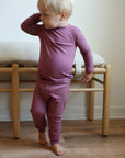 Mulberry Ribbed Solid 2 Piece Bamboo Pajama Set