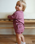 Mulberry Ribbed Solid Bamboo Lounge Set - Top & Bottom