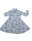 Blue Oyster Bamboo Turtleneck Twirl Dress
