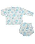 Blue Toile Bamboo Sweatshirt Set - Top & Bottom