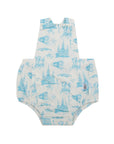 Blue Toile Bamboo Sun Bubble with Adjustable Straps