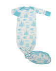 Blue Toile Bamboo Knotted Gown