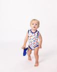 The Fourth Bamboo Henley Onesie with Snaps