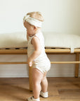 Sage Toile Bamboo Henley Onesie with Snaps