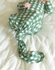 Green Gingham Bamboo Knotted Gown