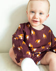 Maroon Bulldog Bamboo Sweatshirt Set - Top & Bottom