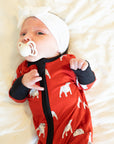 Red Bulldog Double Zipper Bamboo Sleeper