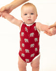Elephant Bamboo Henley Onesie with Snaps