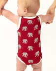Elephant Bamboo Henley Onesie with Snaps