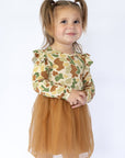 Camo Tulle Bamboo Long Sleeve Twirl Dress