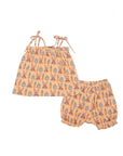 Orange Bunny Bamboo Spaghetti Strap Set - Adjustable Straps