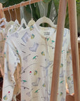 Fishing Bamboo Henley Onesie with Snaps