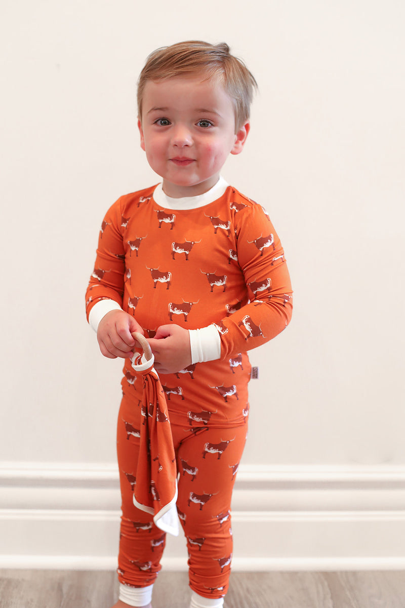 Toddler Pajama Set | Super Soft Viscose Bamboo | Longhorn Print | Free  Shipping >$75