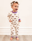 Purple Tiger 2 Piece Bamboo Pajama Set