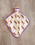 Purple Tiger Bamboo Lovie with Wooden Ring