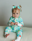 Blue Snowball Bamboo Bow Headband