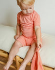 Sherbert Ribbed Solid 2 Piece Bamboo Pajama Set
