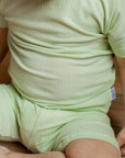 Keylime Ribbed Solid 2 Piece Bamboo Pajama Set