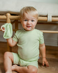 Keylime Ribbed Solid 2 Piece Bamboo Pajama Set