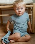 Seaspray Ribbed Solid 2 Piece Bamboo Pajama Set
