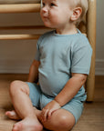 Seaspray Ribbed Solid 2 Piece Bamboo Pajama Set