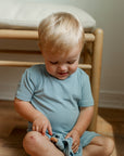 Seaspray Ribbed Solid 2 Piece Bamboo Pajama Set