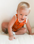 Longhorn Bamboo Henley Onesie with Snaps