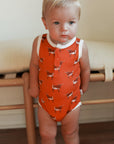 Longhorn Bamboo Henley Onesie with Snaps