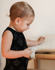 Fleur de lis Bamboo Henley Onesie with Snaps