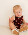 Maroon Bulldog Bamboo Henley Onesie with Snaps