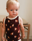Maroon Bulldog Bamboo Henley Onesie with Snaps