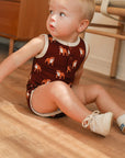 Maroon Bulldog Bamboo Henley Onesie with Snaps