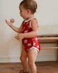 Elephant Bamboo Henley Onesie with Snaps