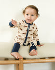 Navy Tiger Double Zipper Bamboo Sleeper