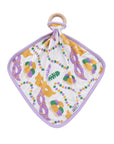 Mardi Gras Bamboo Lovie with Wooden Ring