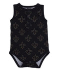 Fleur de lis Bamboo Henley Onesie with Snaps