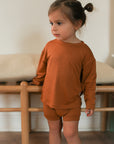 Pecan Solid Bamboo Lounge Set - Top & Bottom